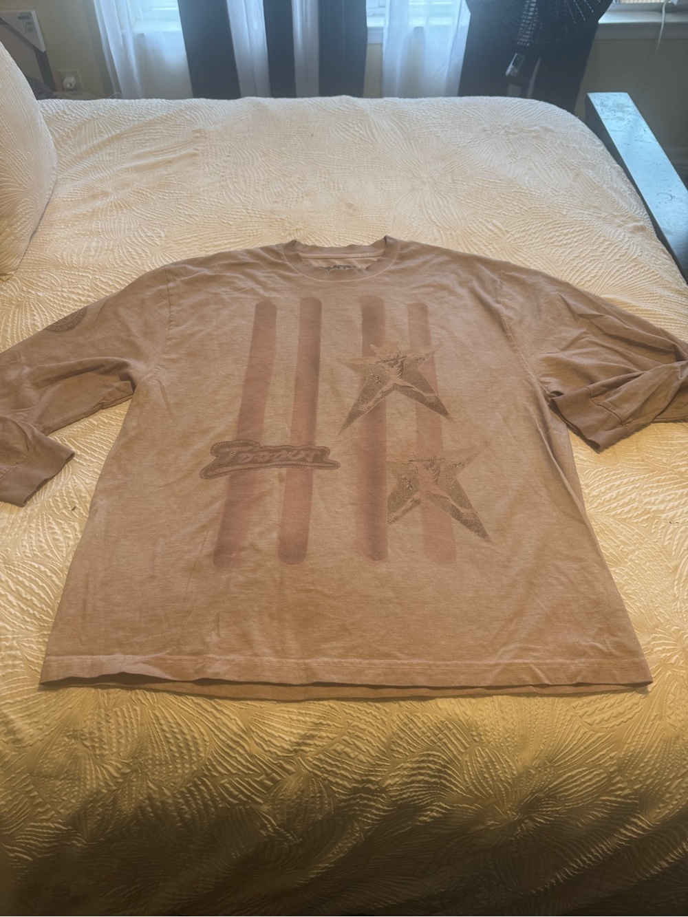 Travis Scott Long Sleeve Graphic Tee in Light Brown